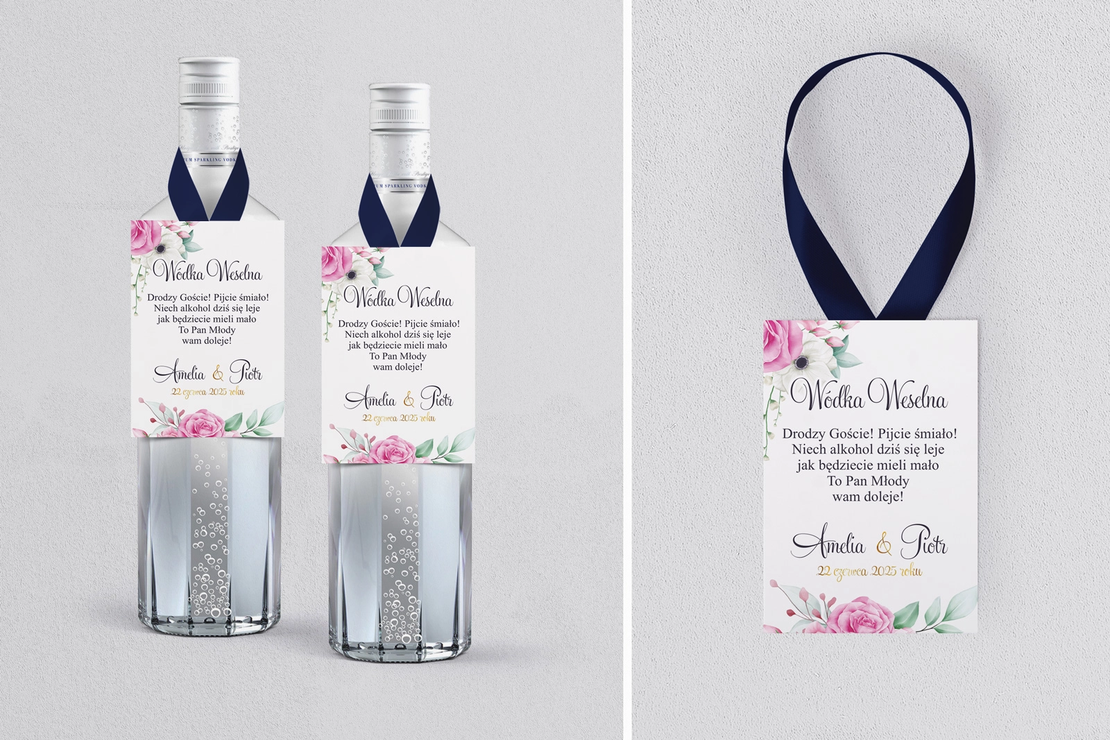 Zawieszka na alkohol Geometryczne Serce - Motyw 1