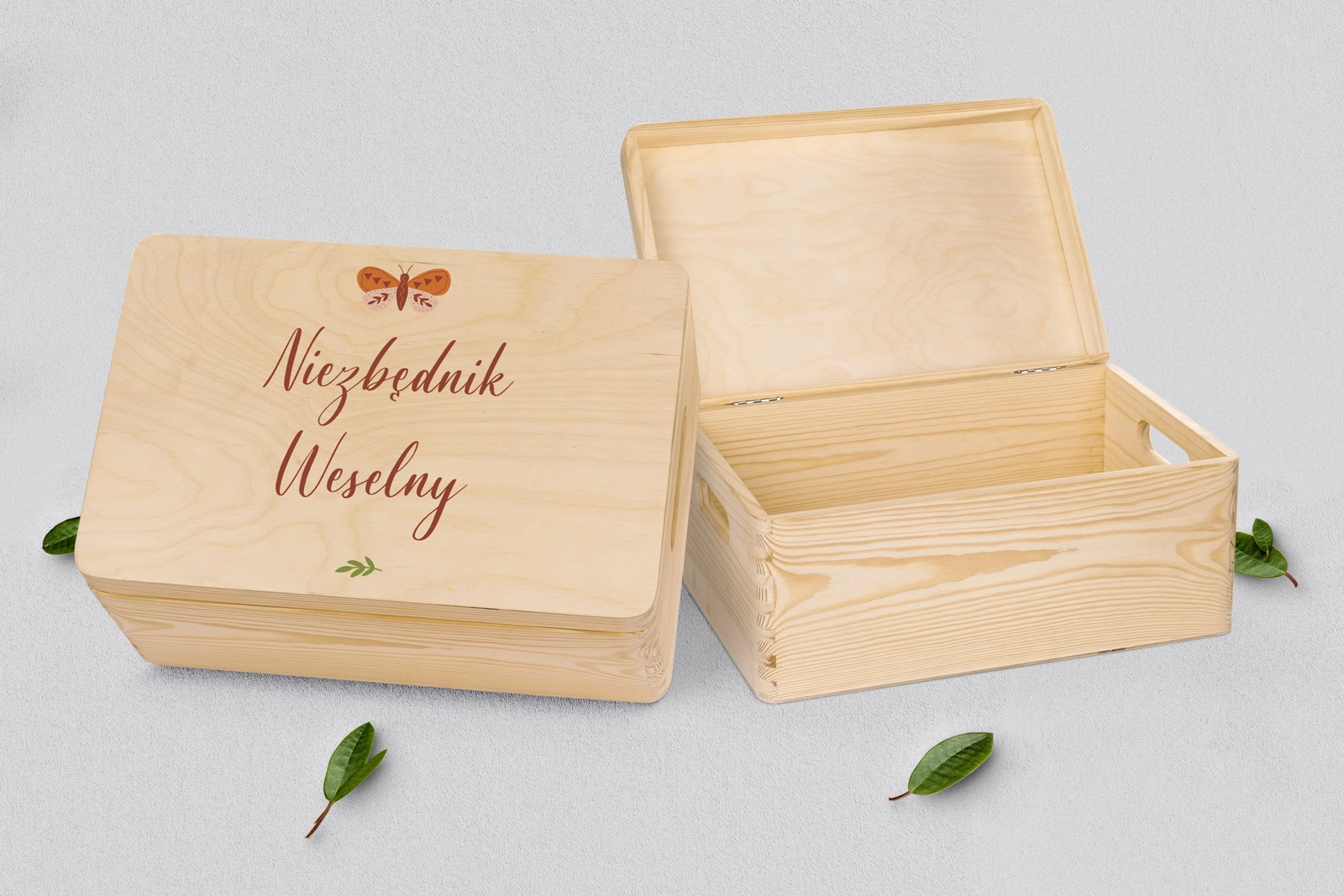 Koszyczek ratunkowy weselny naturalny - Butterflies - Motyw 2