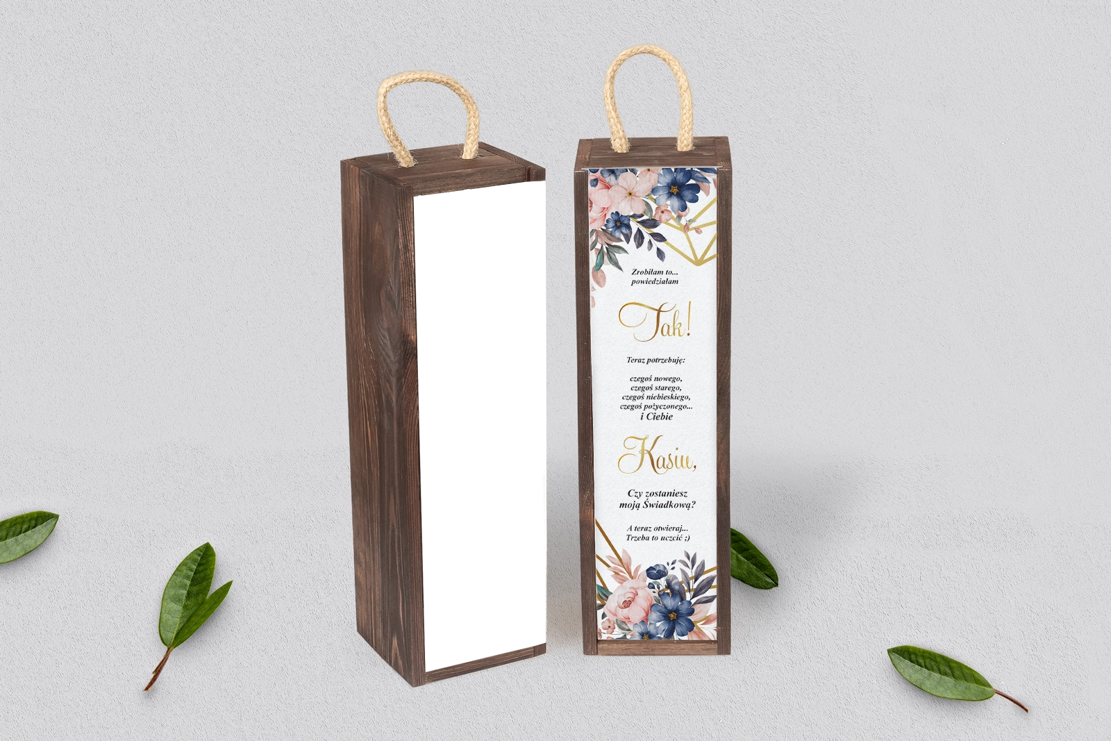 Prośba o Świadkowanie - SNW Akryl brązowa Goemetryczne Serce - Motyw 2