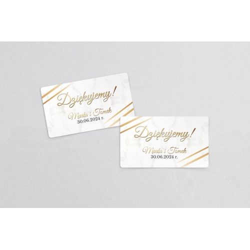 Naklejki na słoiczki weselne Marmur i Złoto - Arkusz 21 szt Motyw 1