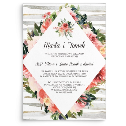 Zaproszenia ślubne Akwarelka - Motyw 2