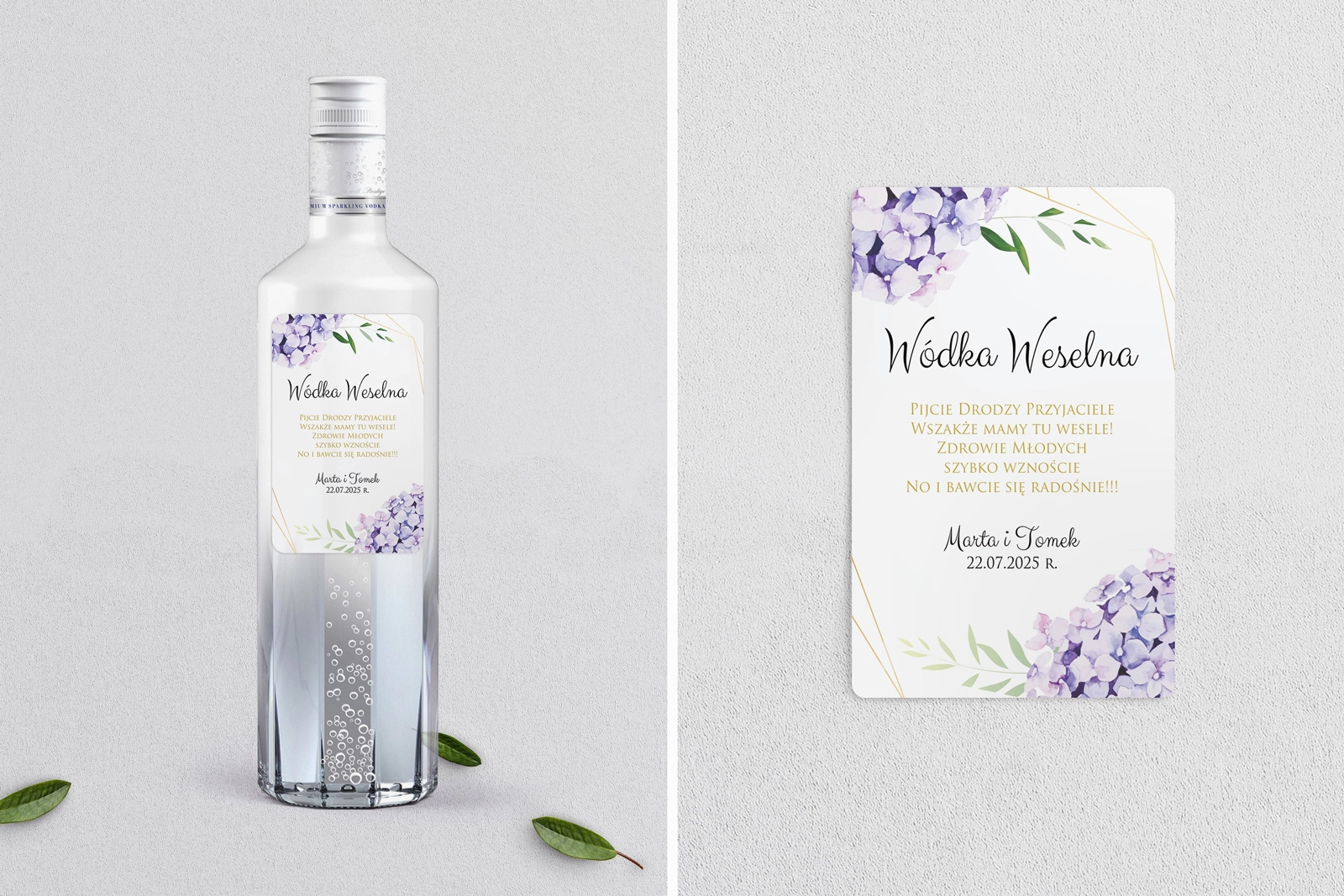 Naklejki na alkohol - Flowers & Frame Motyw 1