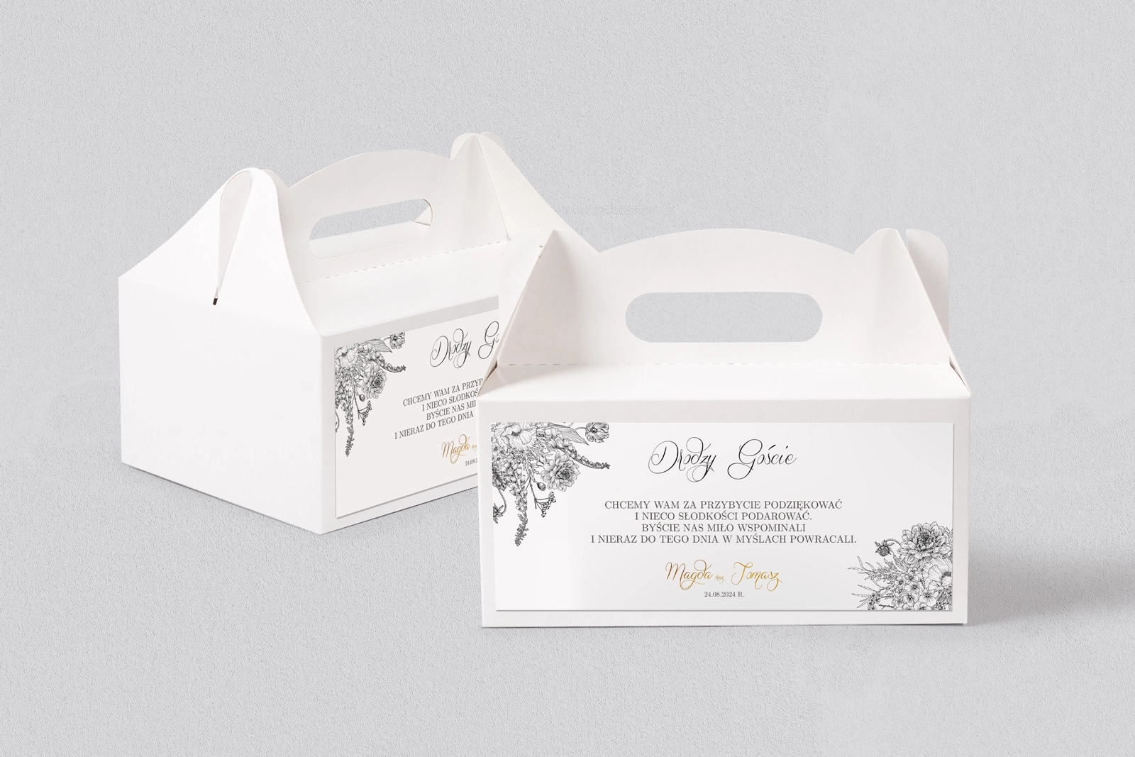 Pudełko na ciasto weselne Adore - Motyw 1