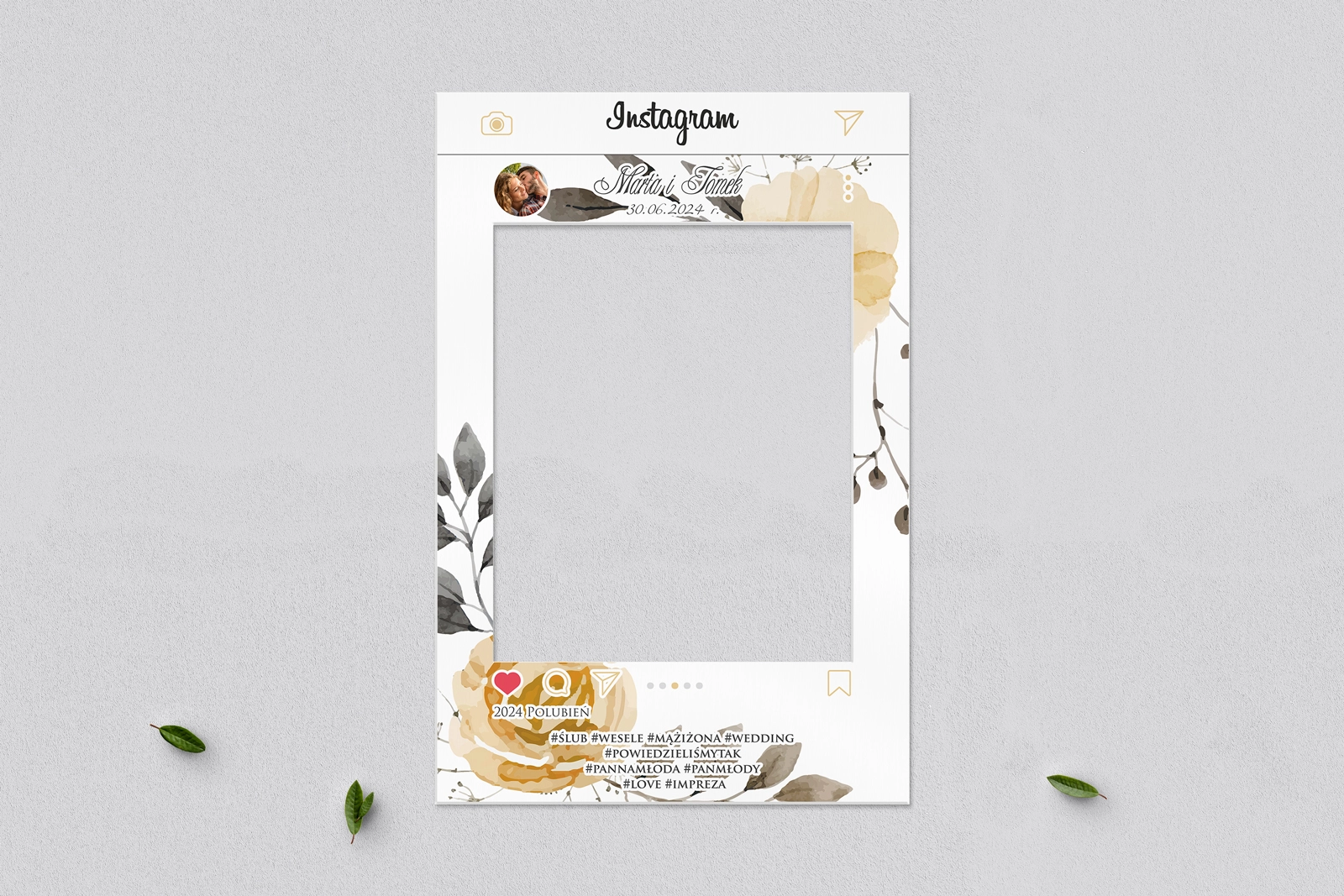 Ramka do zdjęć - Instagram Akwarelowe Wianki Motyw 4