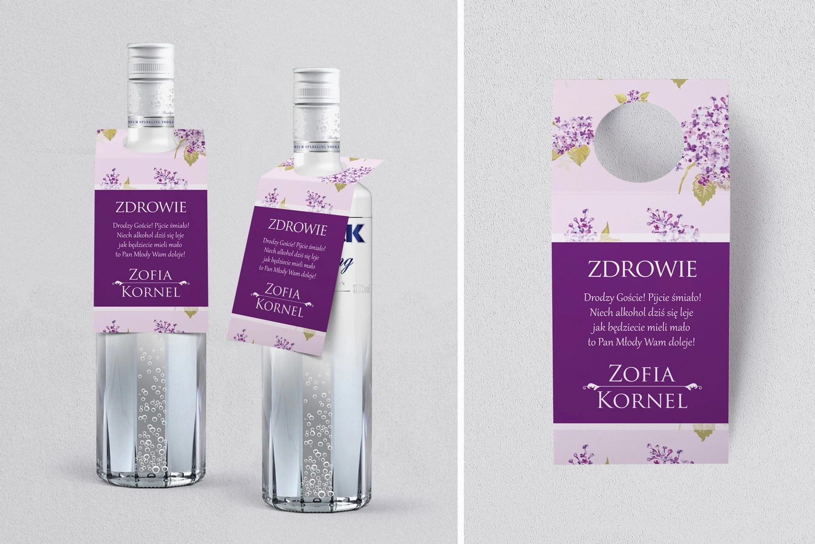 Zawieszka na alkohol oczko Kwiatowe Pole Motyw 6