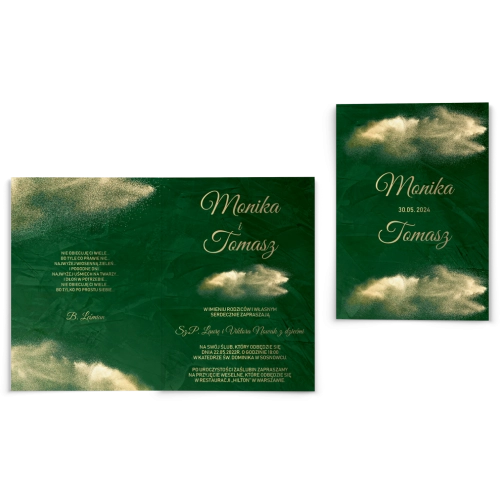 Zaproszenia ślubne Greenery - Składane Motyw1