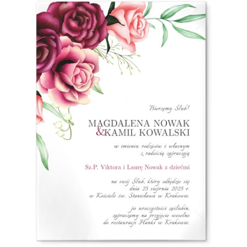 Zaproszenia ślubne Fabello - Akrylowe Motyw 3