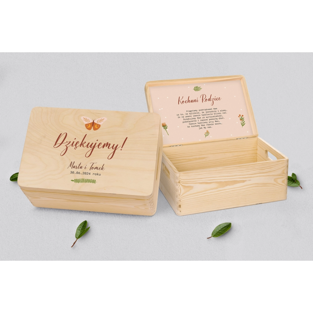 Skrzyneczka dla Rodziców - naturalna Butterflies - Motyw 1