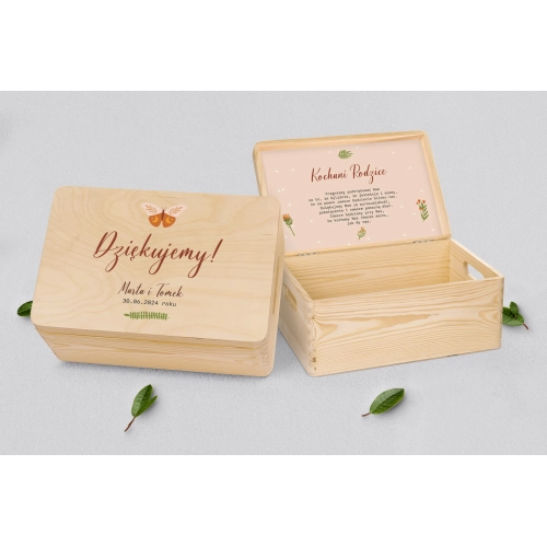 Skrzyneczka dla Rodziców - naturalna Butterflies - Motyw 1