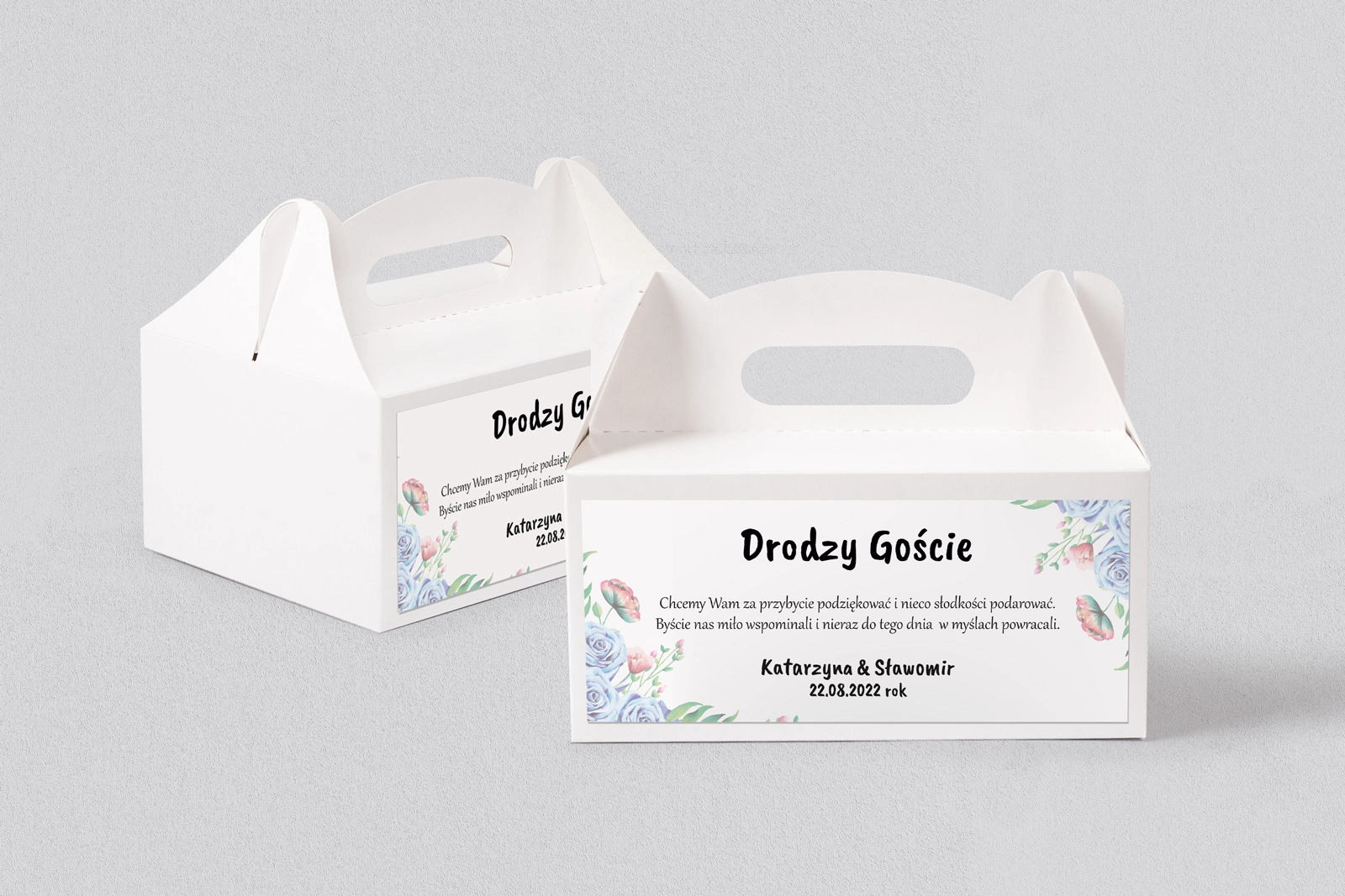 Pudełko na ciasto weselne Bukiety Motyw 3