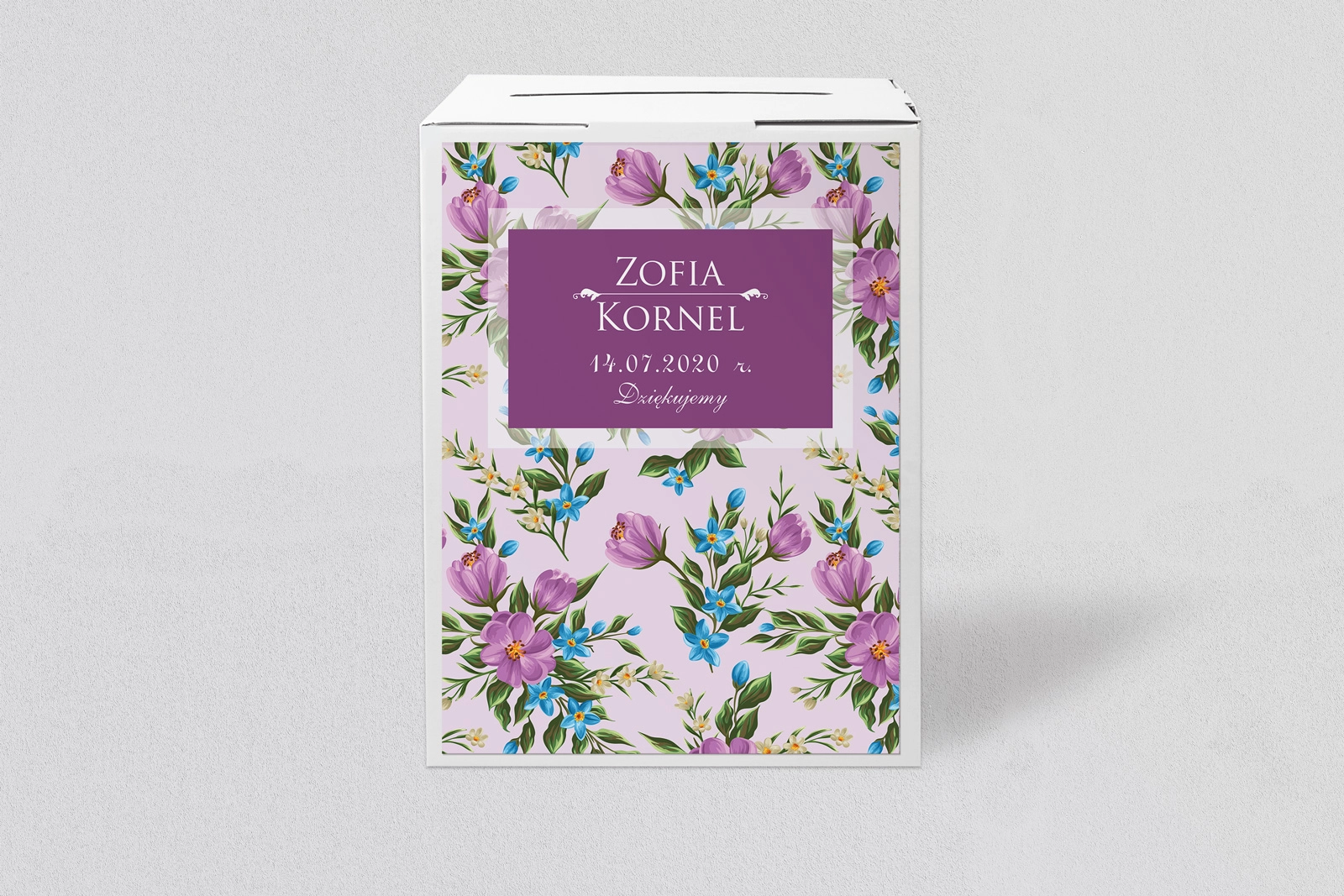 Pudełko na koperty i pieniądze Kwiatowe Pole Motyw 2