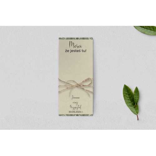 Podziękowanie Merci - Karteczka Vintage - Motyw 2