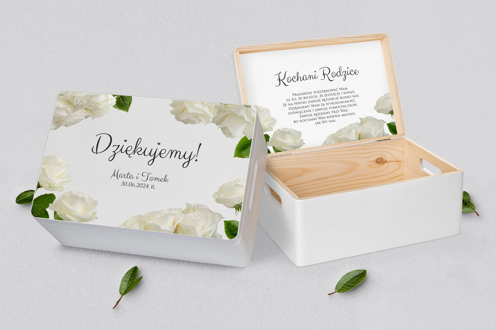 Skrzyneczka dla Rodziców - biała Soft Motyw 4