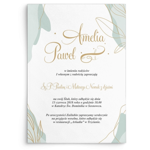 Zaproszenia ślubne Splash - Motyw 2