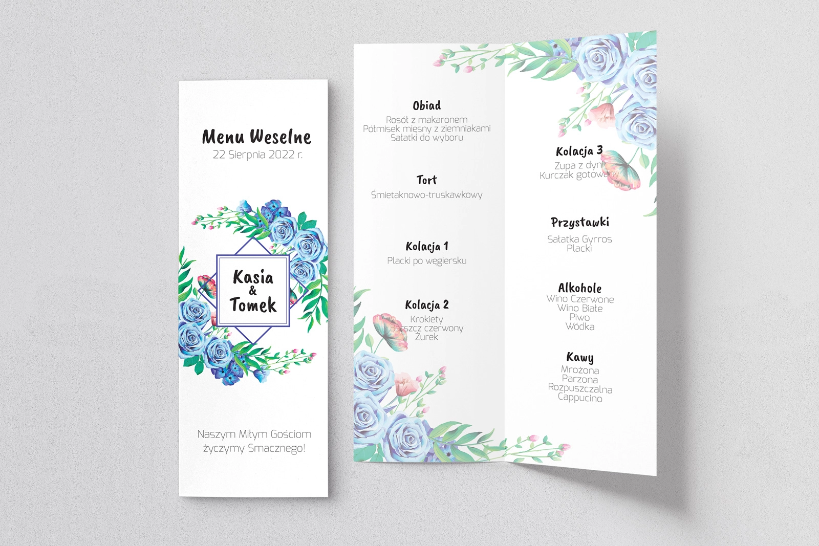 Menu Weselne Bukiety Motyw 3