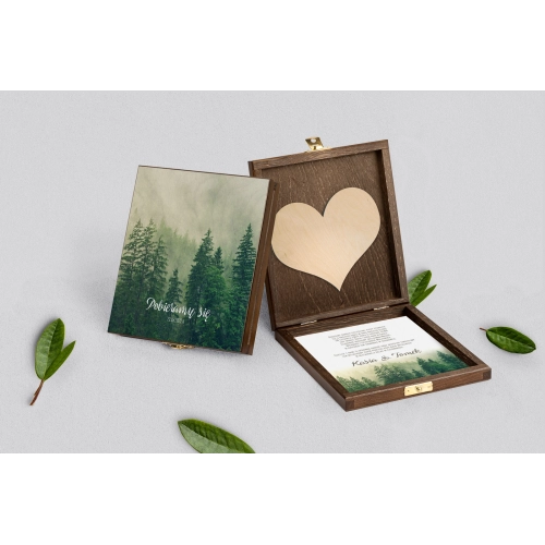 Zaproszenie dla Rodziców - brązowe Forest - Motyw 1