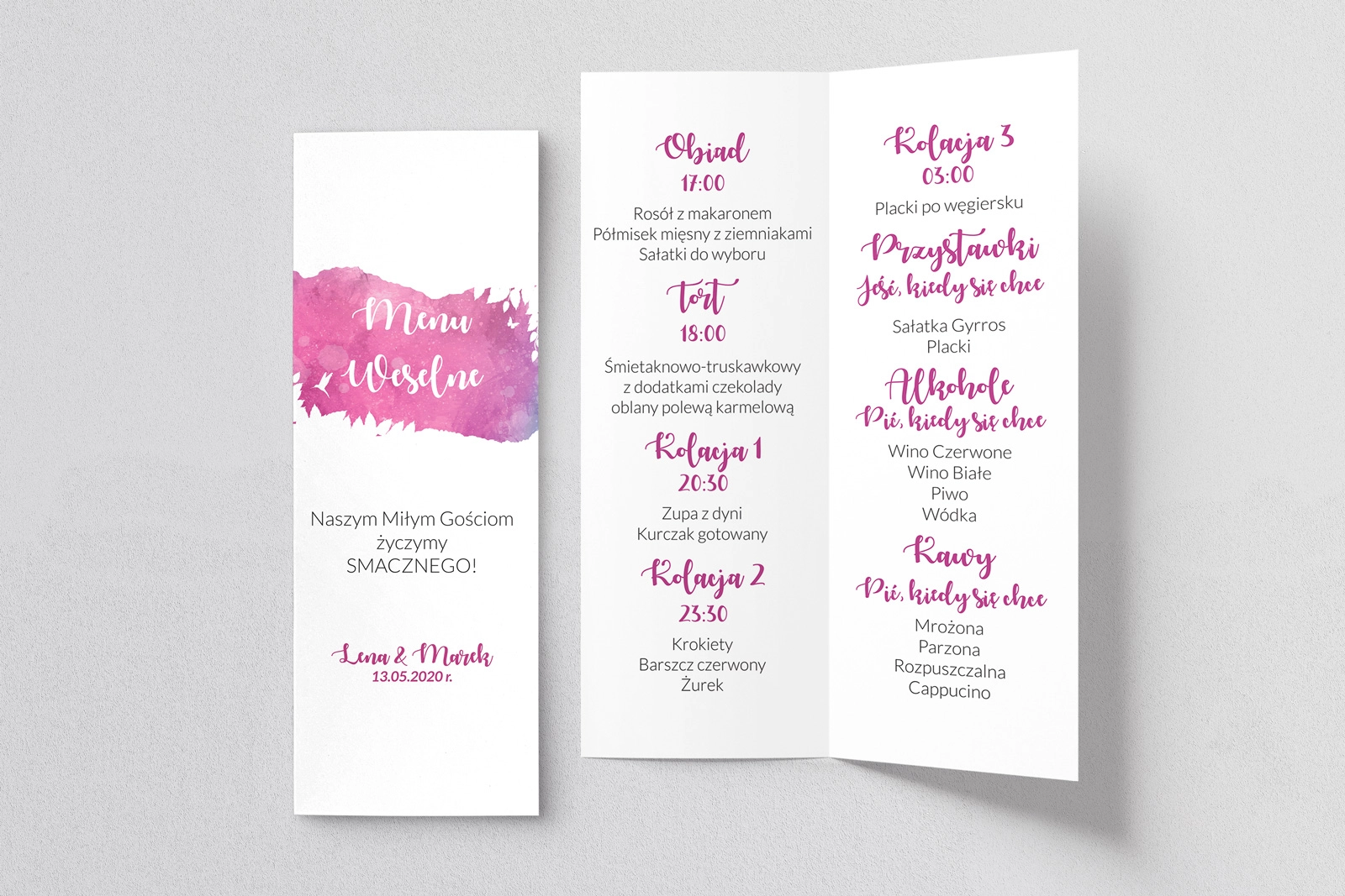 Menu Weselne Stylish Motyw 16
