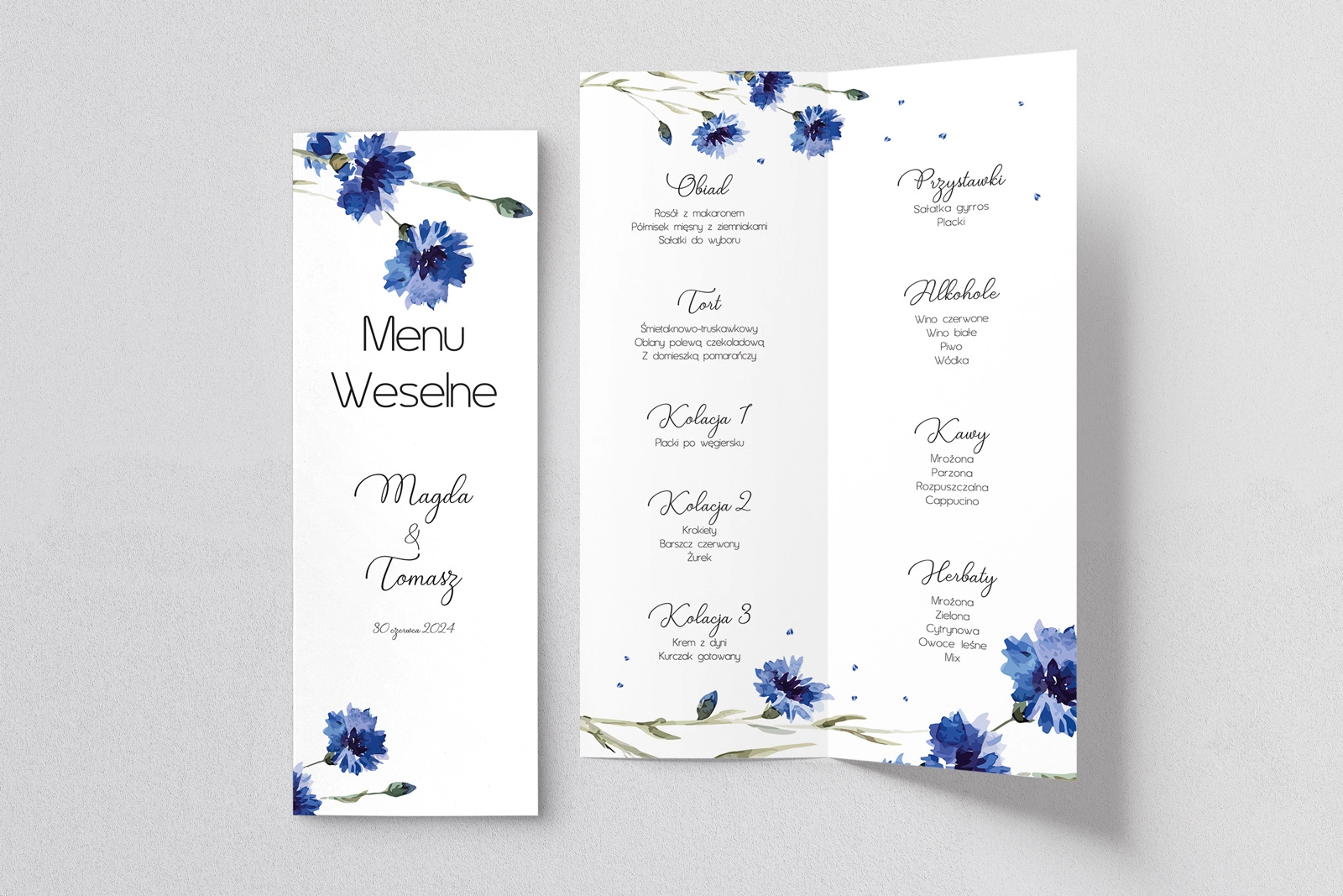 Menu Weselne Biały Czas - Motyw 2