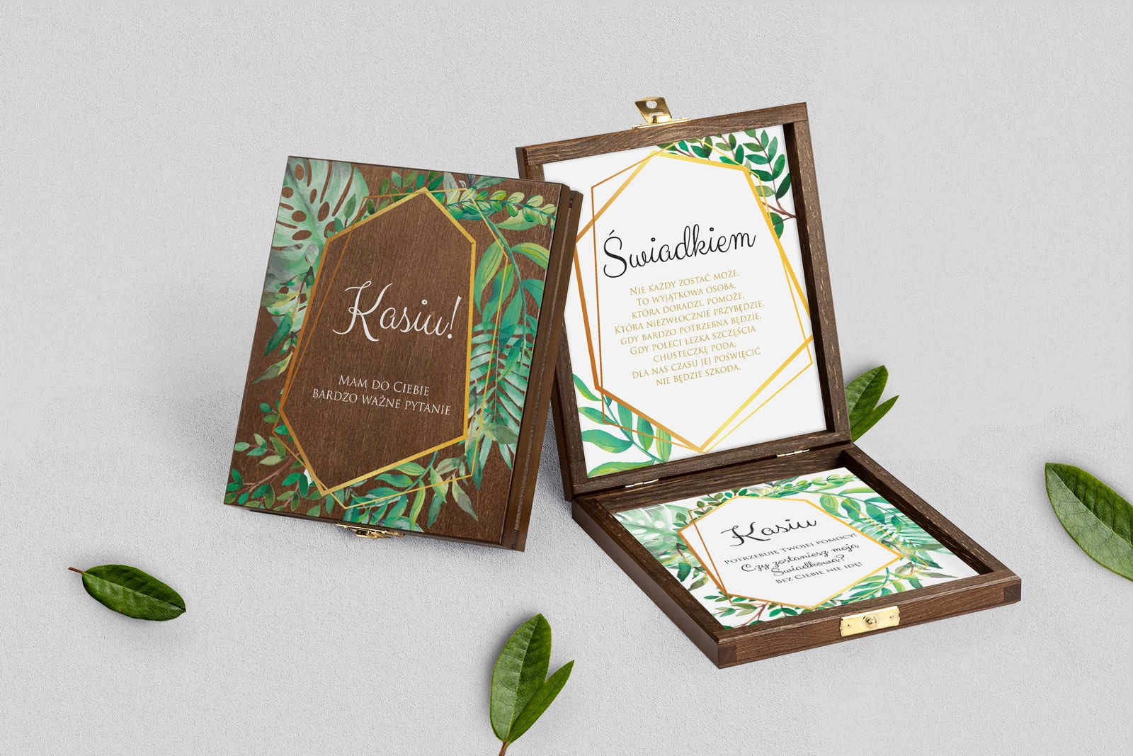 Prośba o świadkowanie - brązowe puzzle Flowers & Frame Motyw 2