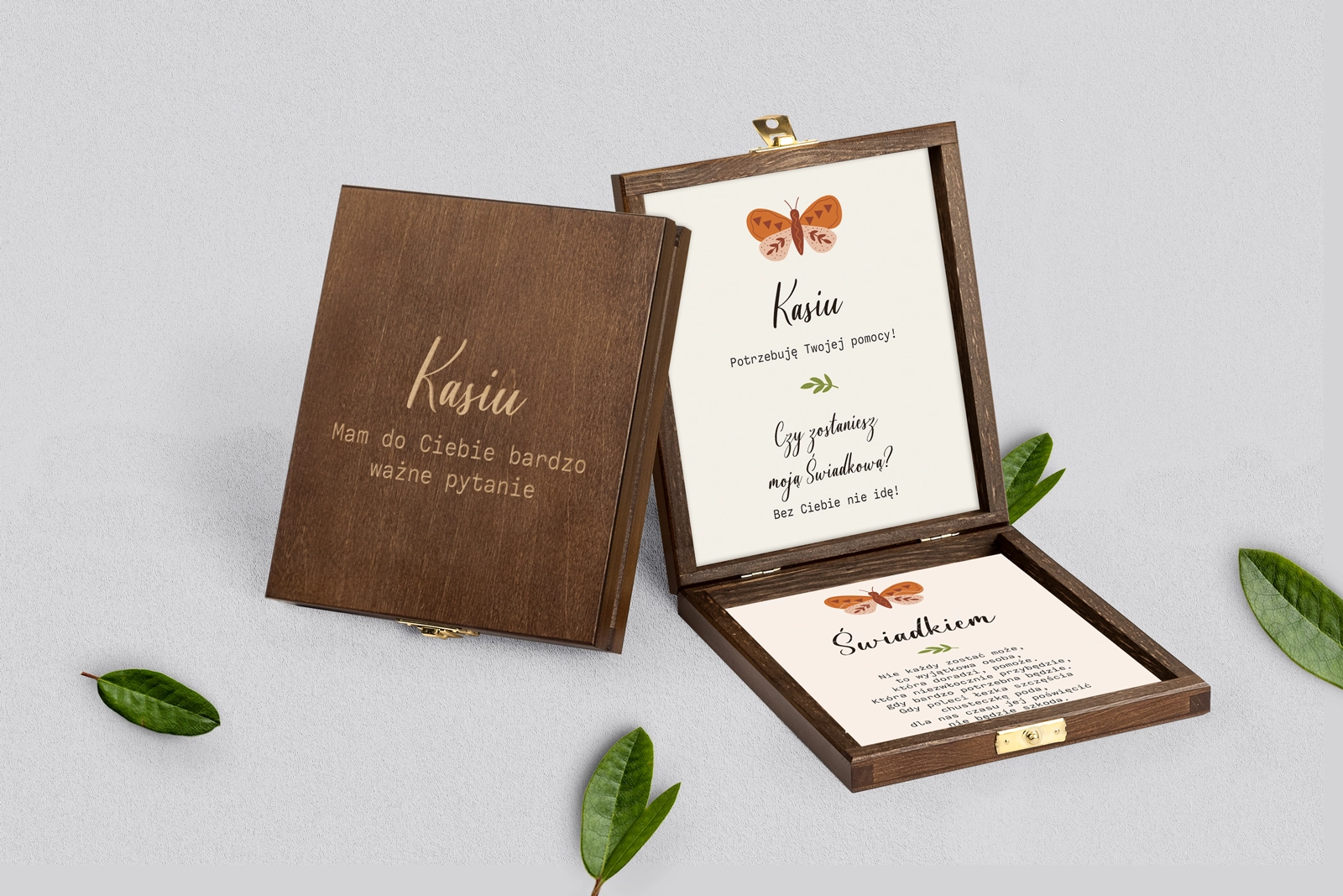 Prośba o świadkowanie - brązowe puzzle Butterflies - Motyw 2