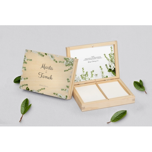 Pudełko na obrączki prostokątne naturalne - Soft Motyw 8