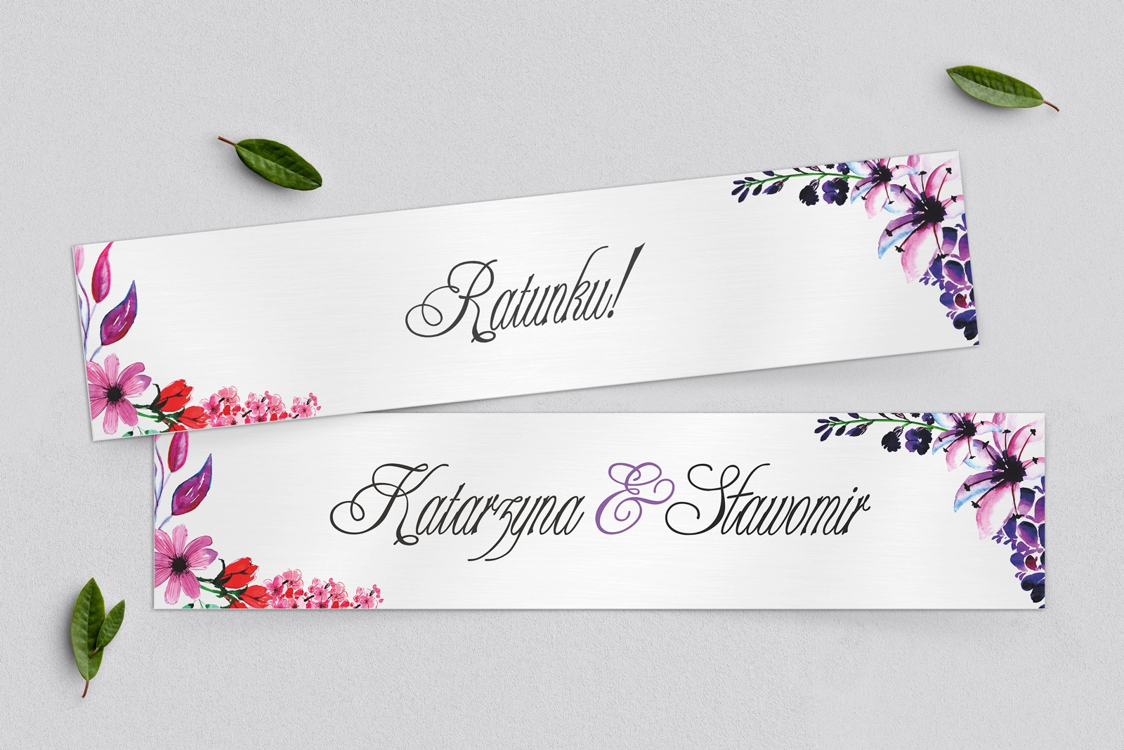 Tablice Rejestracyjne 2 szt. - Akwarelowe Wianki Motyw 7