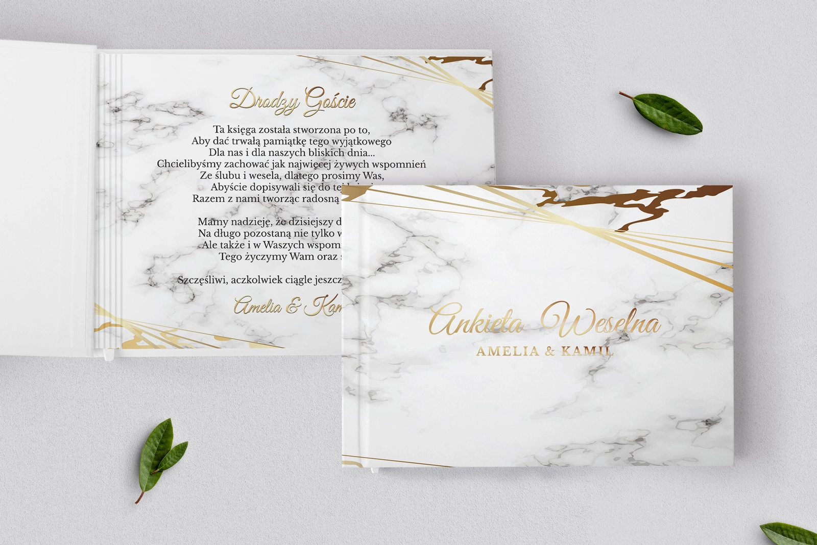 Ankieta Weselna - Marmur & Złoto - Motyw 4