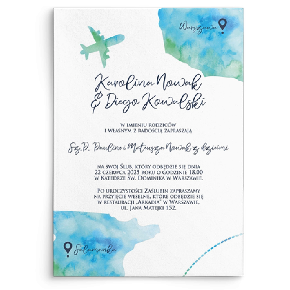 Zaproszenia ślubne Mapa - Motyw 2
