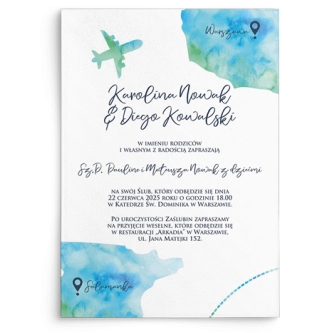 Zaproszenia ślubne Mapa - Motyw 2