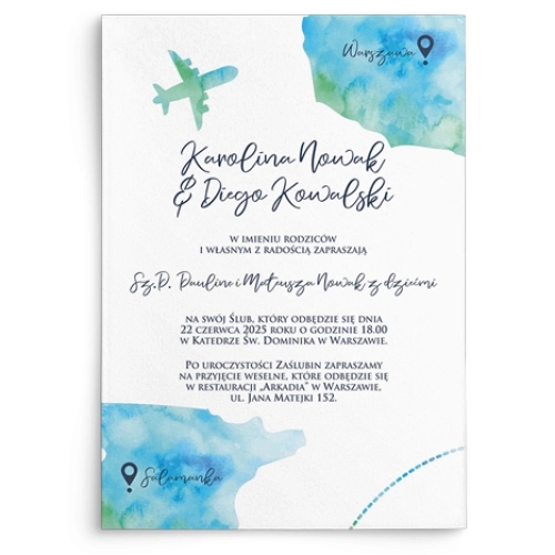 Zaproszenia ślubne Mapa - Motyw 2