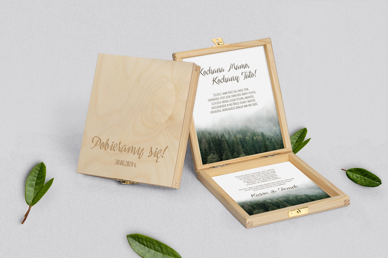 Zaproszenie dla Rodziców - naturalne Forest - Motyw 2