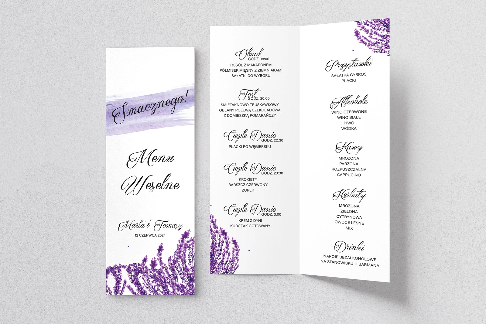 Menu Weselne Charlotte - Motyw 4