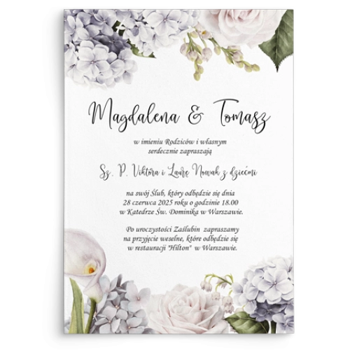 Zaproszenia ślubne Ofelia - Motyw 1