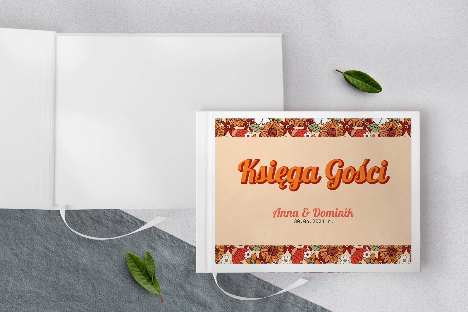Księga Gości Weselnych Retro Style Motyw 3