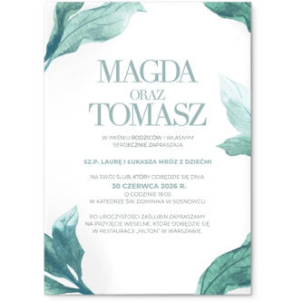 Zaproszenia ślubne Eukaliptus - Akrylowe Motyw 3