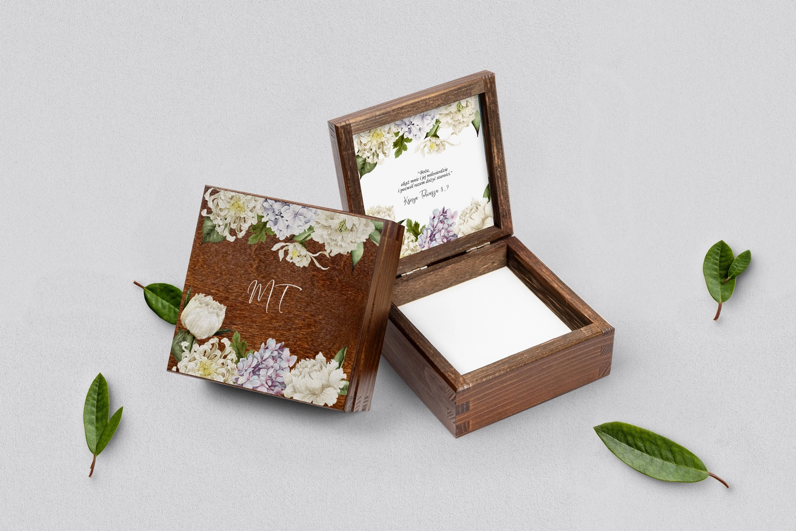 Pudełko na obrączki brązowe - Ofelia Motyw 2