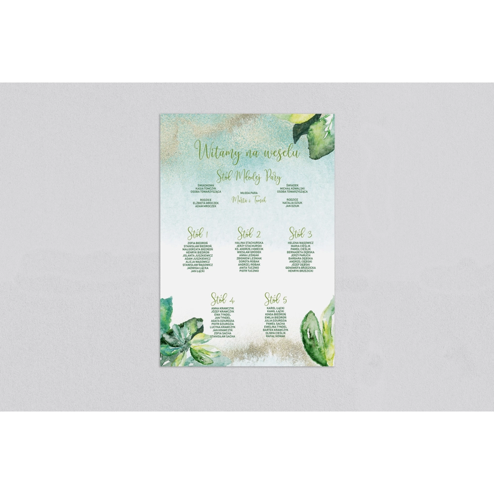 Plan stołów weselnych Tropical - Motyw 3