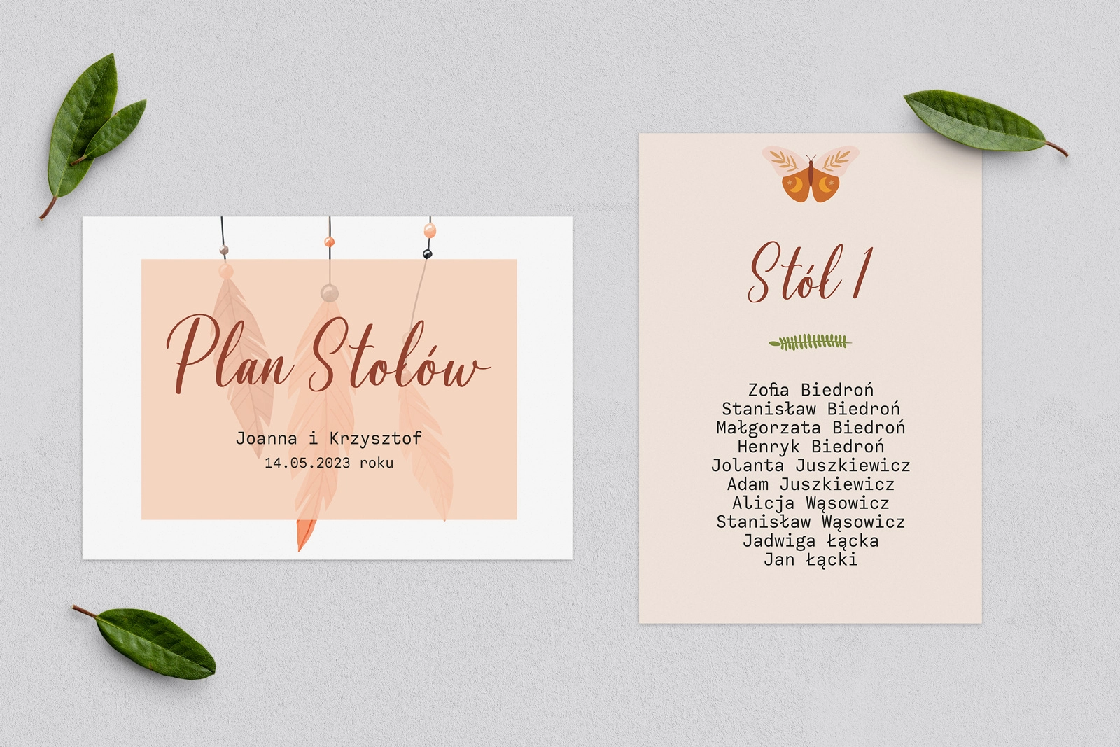 Plan Stołów - Karteczka Butterflies - Motyw 1