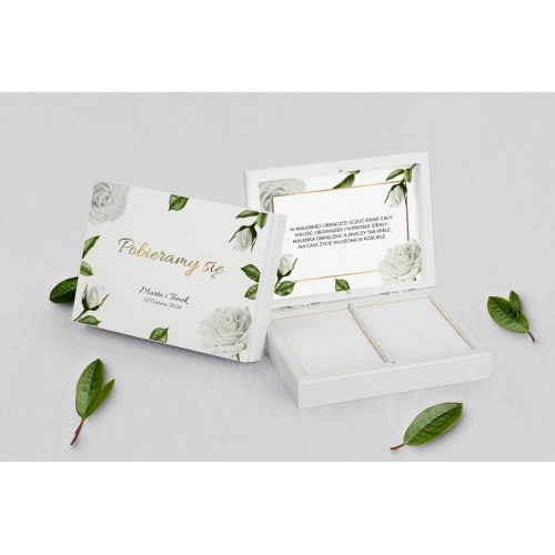 Pudełko na obrączki prostokątne białe - Dream Motyw 1