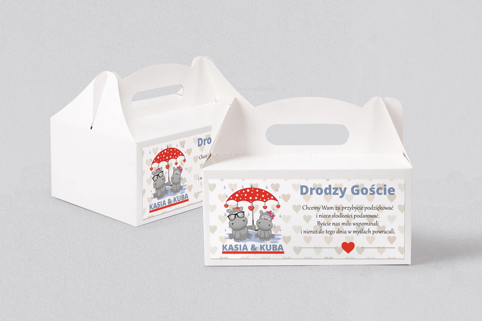 Pudełko na ciasto weselne Uroczy Deszcz Motyw 15