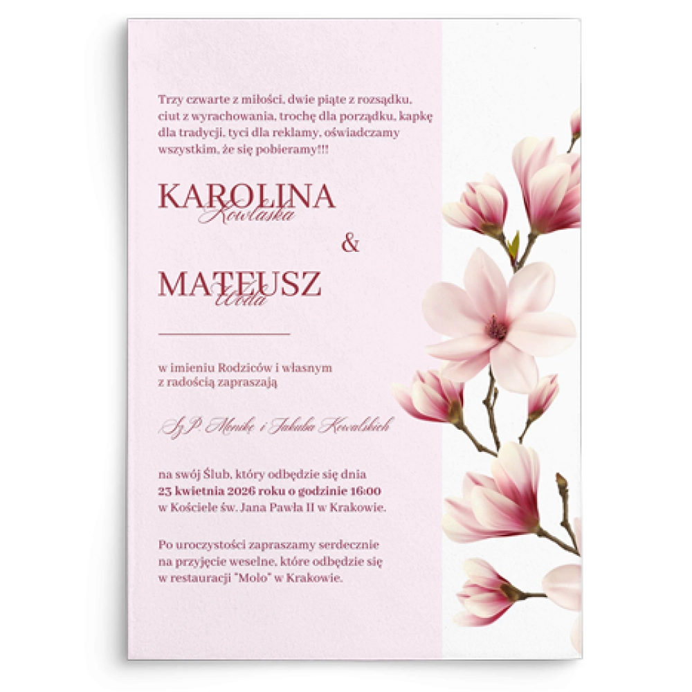 Zaproszenia ślubne Color Line - Motyw 1