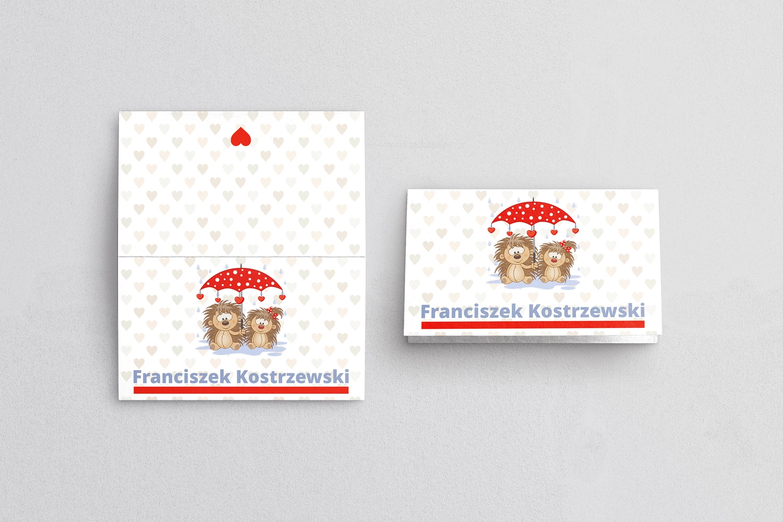 Winietki ślubne składane Uroczy Deszcz Motyw 16