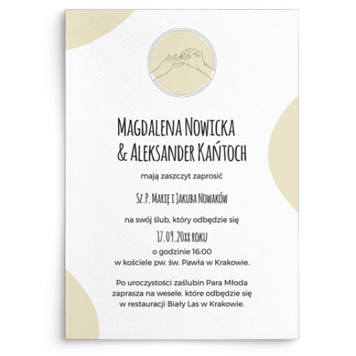 Zaproszenia ślubne Hands - Motyw 3