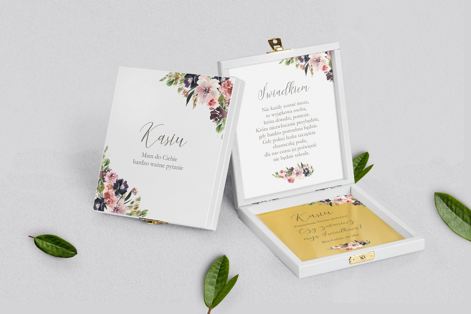 Prośba o świadkowanie - białe puzzle PasteLove Motyw 4