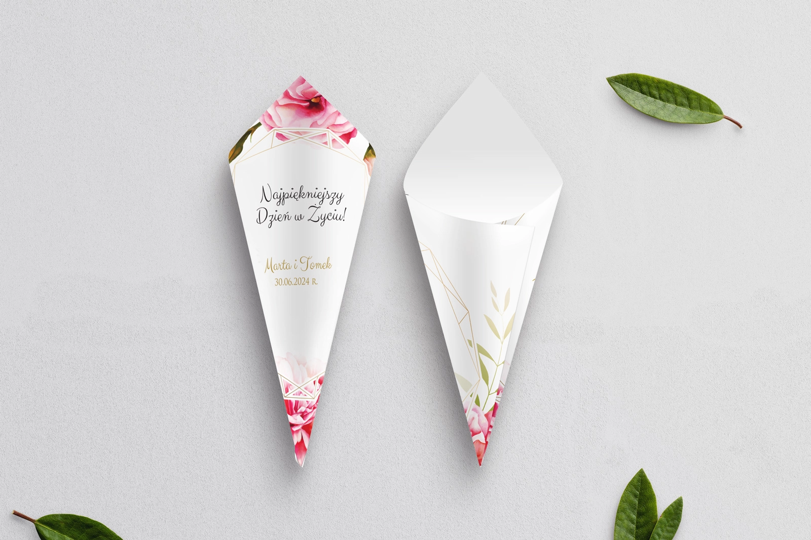 Rożek Weselny - Flowers & Frame Motyw 5