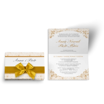 Zaproszenie ślubne Ornaments - Złote