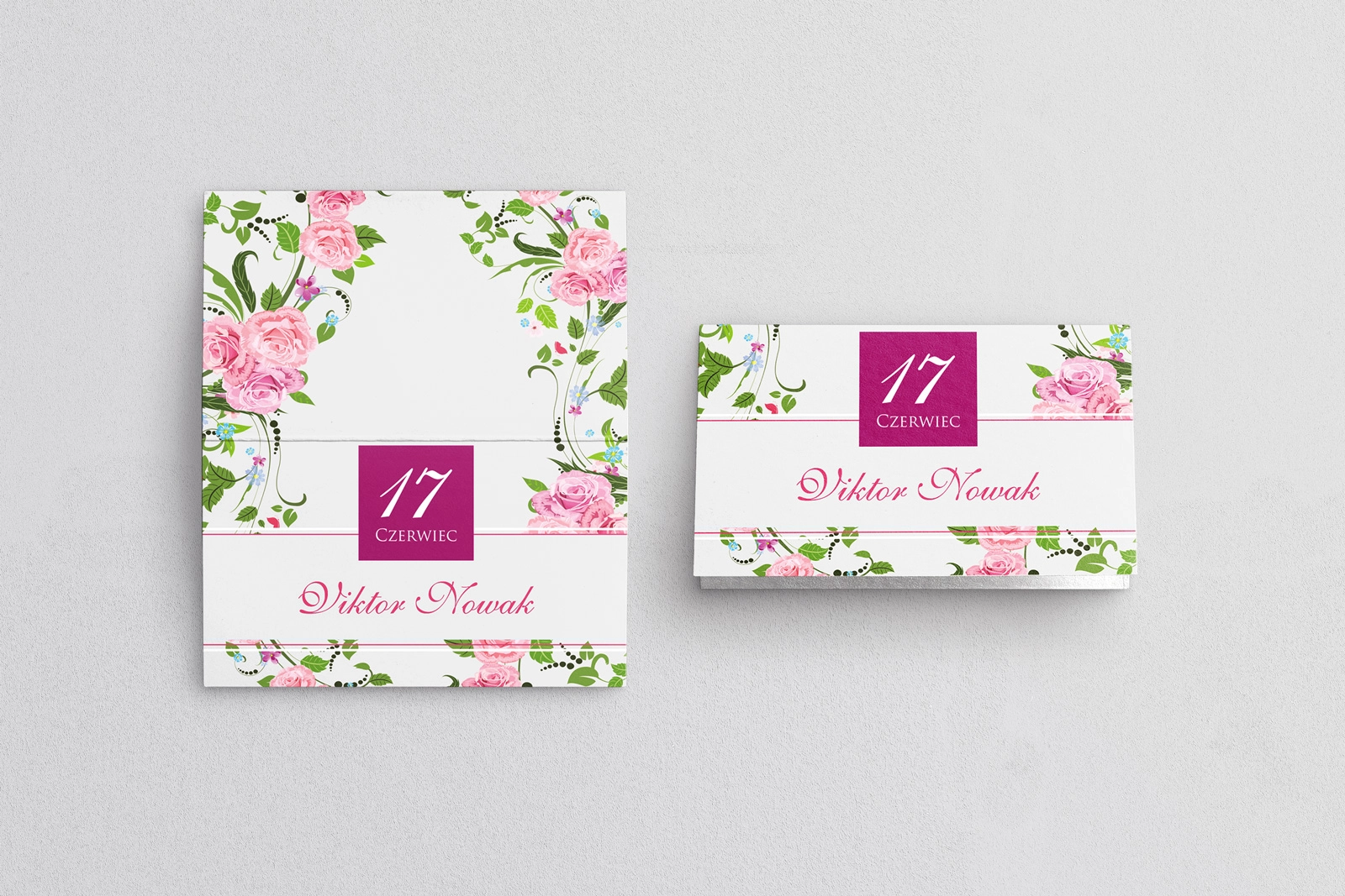 Winietki ślubne składane Nasz Dzień - Motyw 4