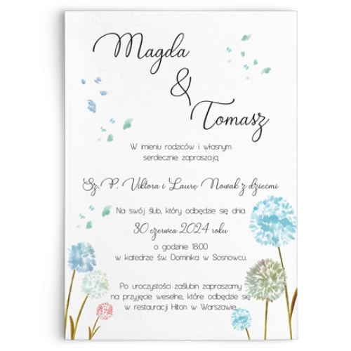 Zaproszenia ślubne Biały Czas - Motyw 4