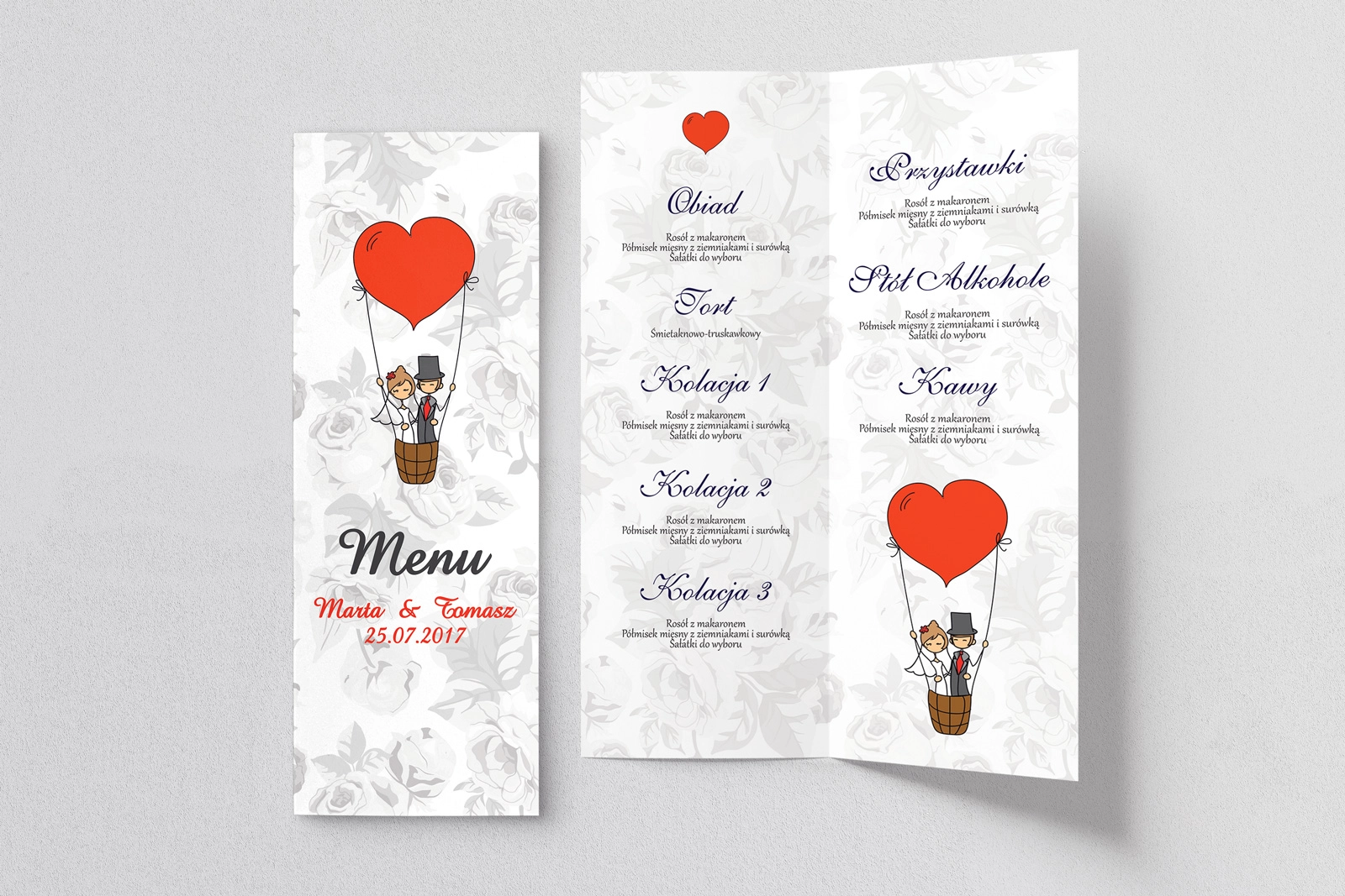 Menu Weselne Zakochani Motyw 4