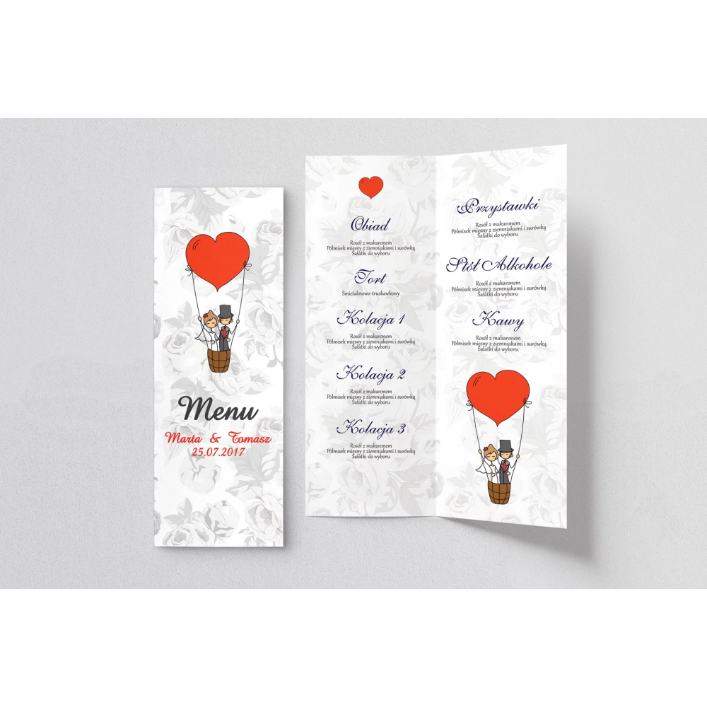 Menu Weselne Zakochani Motyw 4